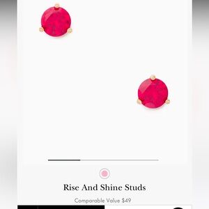 NWT Kate Spade Rise and Shine Studs Festive Pink